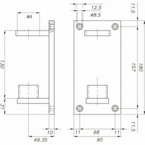 Support de fixation latéral pour montants - tube ø33,7x2,0mm