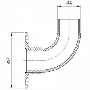 Support de fixation murale incurvé pour tube ø33,7x2,0mm