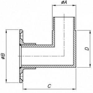 Support de fixation murale angle droit pour tube ø33,7x2,0mm