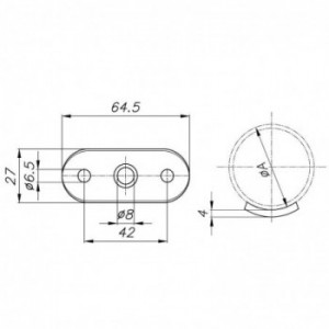 Plaque d'assemblage pour support main-courante - droit - tube ø33,7 à 42,4mm