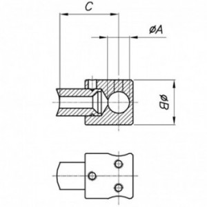 Support de fixation pour rond - avec tige - ø12,2mm