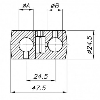 Support pour rond ø14,2mm et rond ø12,2