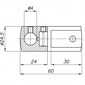 Support pour rond ø12,2mm et cable