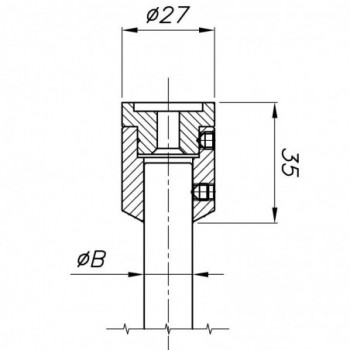 Support pour rond ø12,2mm - fixation pour surface plane