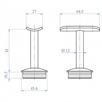 Support fixe à manchonner pour tube ø42,4x2,0mm