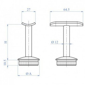 Support fixe à manchonner pour tube ø50,8x2,0mm