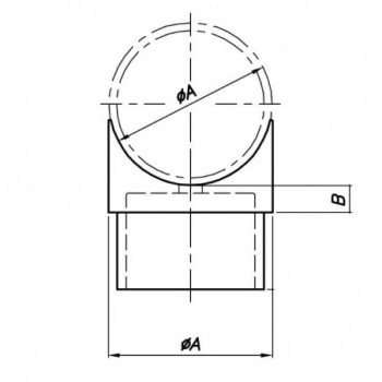 Support main-courante - adaptateur A pour tube ø33,7x2,0mm