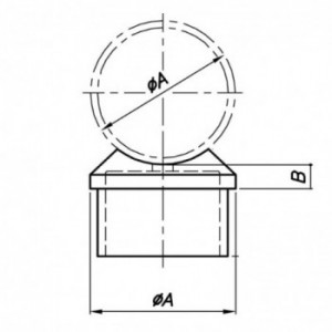 Support main-courante - adaptateur B pour tube ø33,7x2,0mm