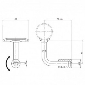 Support main-courante latéral - fixe - pour surface plane