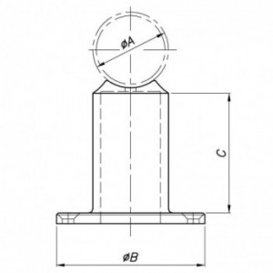 Support mural pour main-courante - tube ø33,7mm