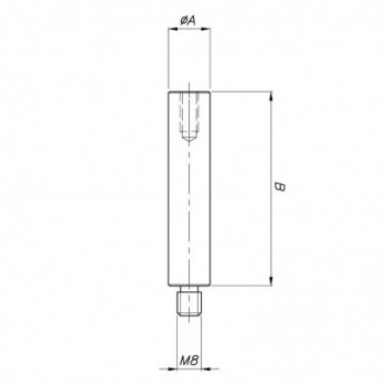 Connecteur pour support main-courante - droit - ø12x65mm