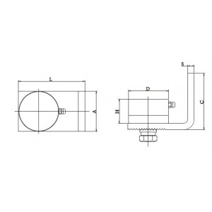 Pivot à billes économique réglable à visser Ø50mm pour portail pivotant - Partie basse - platine à visser