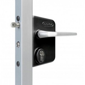 Serrure type industriel Locinox - pour profil plat de 10 à 30mm - entraxe 60mm - noire