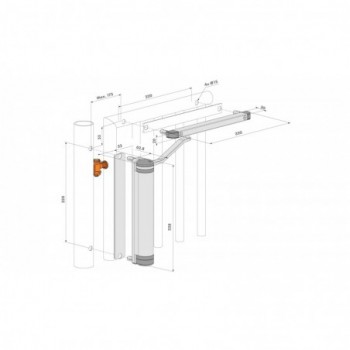 Ferme-portail Hydraulique comptact pour tous type de charnière - Noir