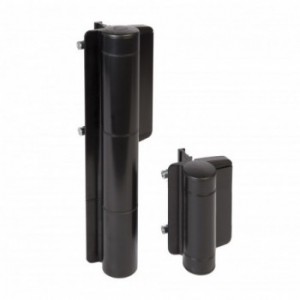 Charnière avec ferme-portail hydraulique 180° pour portails lourds  - RAL 9005 - génération 1