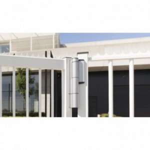 Charnière avec ferme-portail hydraulique 180° pour portails lourds  - Argent - génération 1