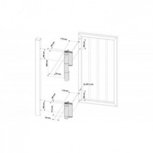 Charnière avec ferme-portail hydraulique 180° pour portails lourds  - Argent