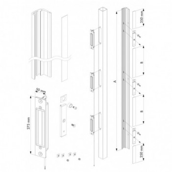 Set avec N-LINE-B-MAG, 2x MAGUNIT & 3006PULL en RAL 9005