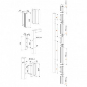 Set avec N-LINE-MAG profile, 2x MAGMAG3000, 3006PULL en RAL 9005