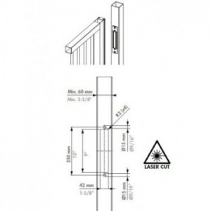 Profil en aluminium pour portails coulissants à combiner avec MAGUNIT-2500 en RAL 9005