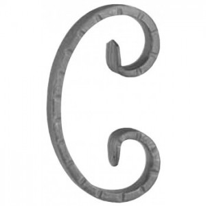 Volute 70x120h - 16x6mm - Finition à chaud - Martelée (jusqu'à rupture de stock)