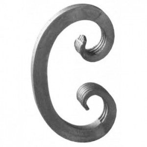 Volute -  75x125h -  carré de 12mm -  Finition à chaud (jusqu'à rupture de stock)