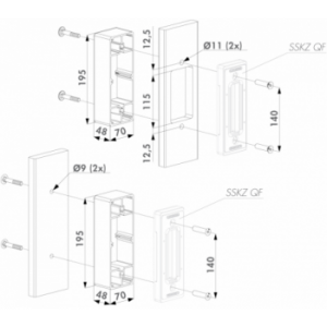 Boîtier en aluminium Locinox pour fixation sur profil plat