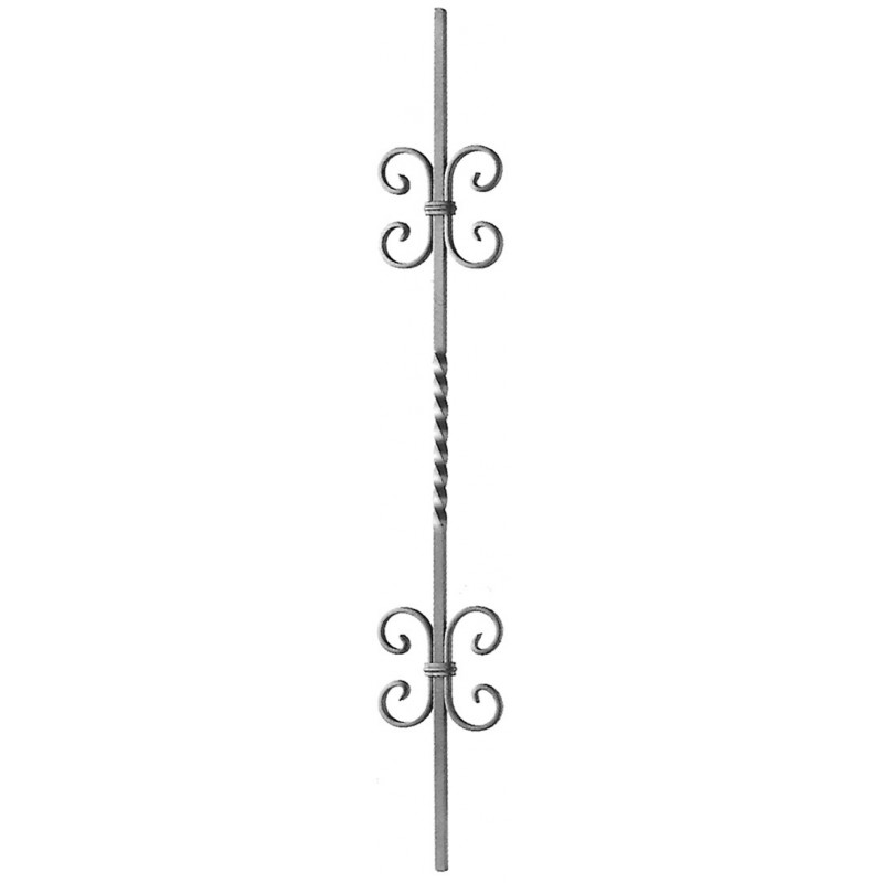 Panneau en volute 130LXH900 carré de 12 avec torsade centrale H:200