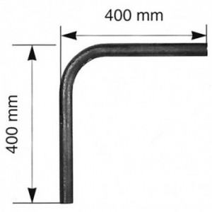 Angle main courante à 90°- 400x400 - 45x15mm