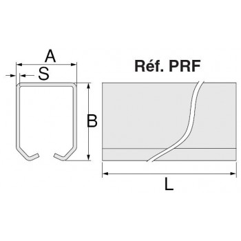 Rail galvanisé pour porte coulissante suspendue - 6m - 33x31mm