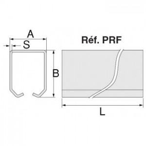 Rail galvanisé pour porte coulissante suspendue - 3m - 33x31mm