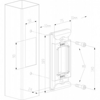 Gâche butée à alignement compensé pour serrure de portail coulissant Locinox