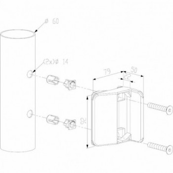 Gâche Pour poteaux ronds Ø60 mm en combinaison avec la serrure TWIST40