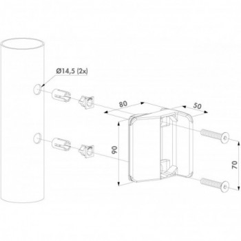 Gâche Pour poteaux ronds Ø60 mm en combinaison avec la serrure TWIST40