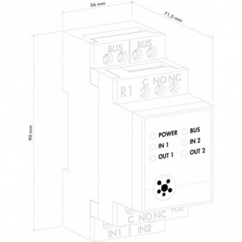 Module relais à 2 canaux avec contact NO NC