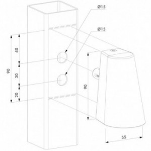 Lampe LED design pour poteau en RAL 9005