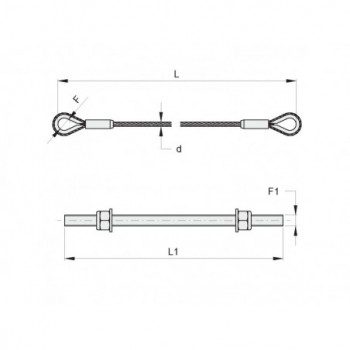 Câble anti-chute Longueur 500mm