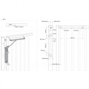 Ferme-portail hydraulique Locinox puissant et polyvalent - pour portail jusqu'à 150Kg - noir