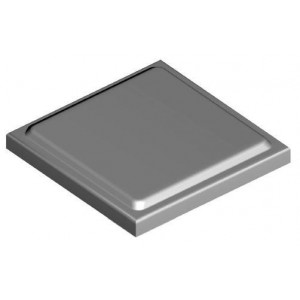 Chapeau carré plat avec bords (acier brut) 50mm ( 50)