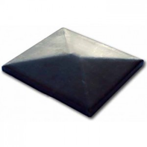 Chapeau rectangle avec bords (acier brut) 30x60 mm