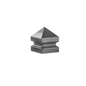 Chapeau carré meulé avec bords - acier brut - 100x100mm - hauteur 140mm