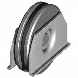 Galet (roue) pour portail Ø120mm - gorge en U - grandes flasques à souder - 1 roulement à billes