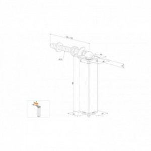 Paire de gonds à ressort SWING40 Locinox - L:130mm - pour tube de 40x40mm