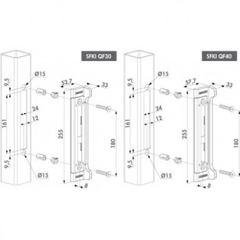 Gâche à encastrer en acier inoxydable pour FortyLock