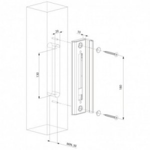 Gâche pour bois pour serrure hybrid Locinox - Inox