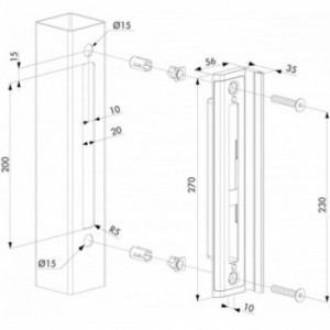 Gâche pour serrure hybrid Locinox - Inox - sans laquage