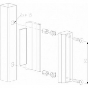 Gâche standard Locinox pour porte battante - en aluminium brut - pour tube de 80 à 100mm