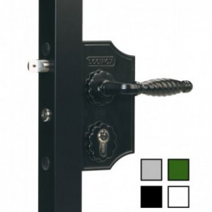 Serrure style fer forgé Locinox - Petite coffre - pour tube de 50 à 60mm - noire