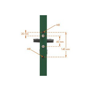 Serrure pour portillon de jardin en nylon - Locinox - grise - pour tube 40mm - entraxe 60mm