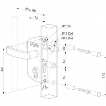 Serrures type LAKZ P1 - profil 40mm